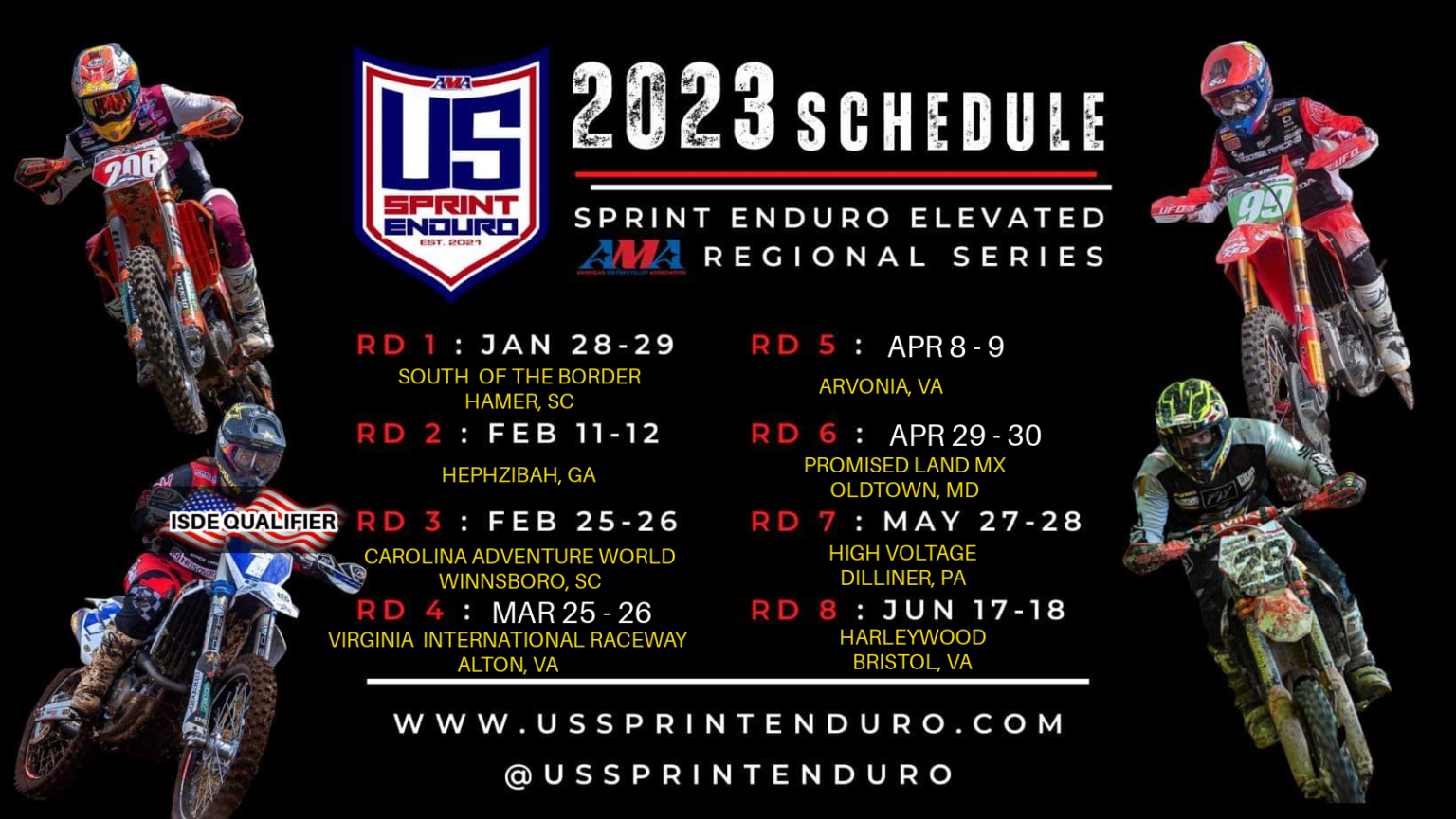 2023 Schedule Sprint Enduro Elevated